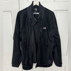 North Face Women’s fuzzy black fleece, XL